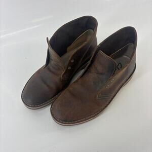 Clarks brown leather ankle boots